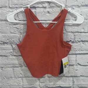 NWT-Nike Yoga Dri-Fit High Neck Sports Bra Tank  – Coral- Size small